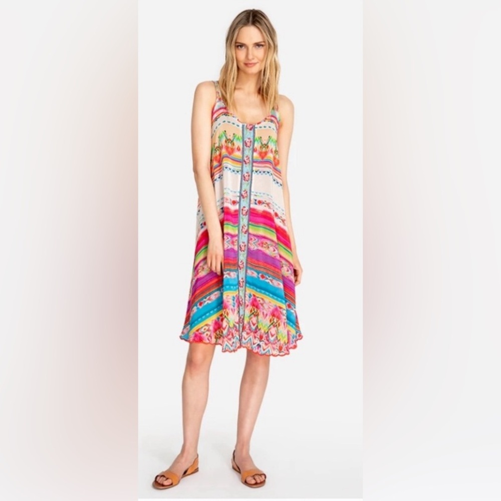 JOHNNY WAS TAHLEAH DRESS SMALL colorful floral floaty flowy comfy - Picture 4 of 14